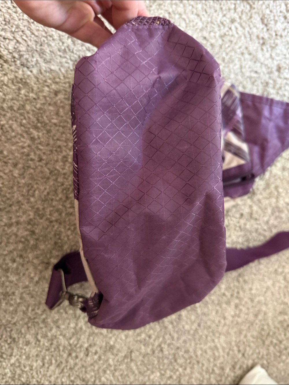Purple Plaid Sling Crossbody Hiking Bag - Picture 3 of 4